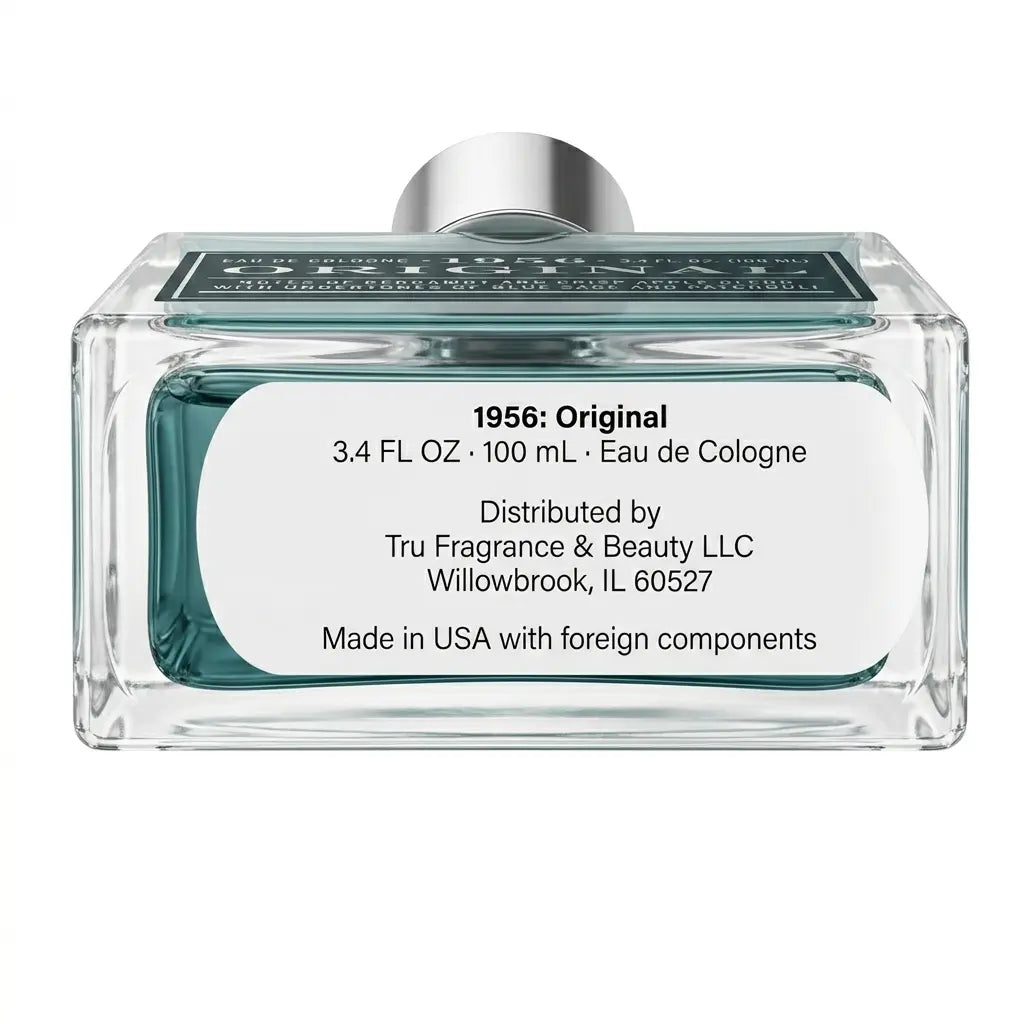 1956: Original Eau de Cologne – Close-up shot of elegant bottle design.