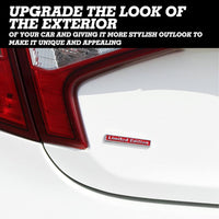 Thumbnail for 2PCS Red Limited Edition Metal Emblem Stickers | Car Fender & Trunk Badge | Zipmar