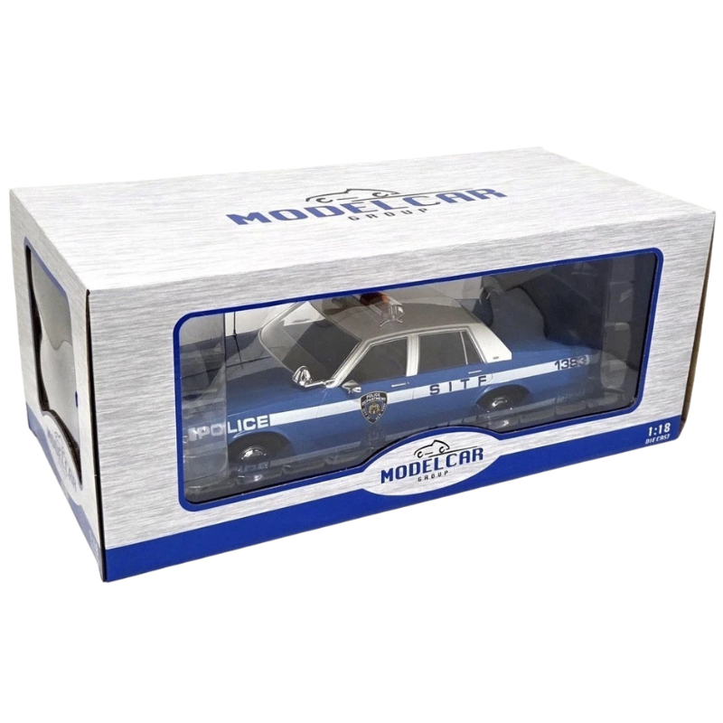 Model Car Group 1:18 Chevrolet Caprice Police Car Diecast Model Blue and White SITF 1383