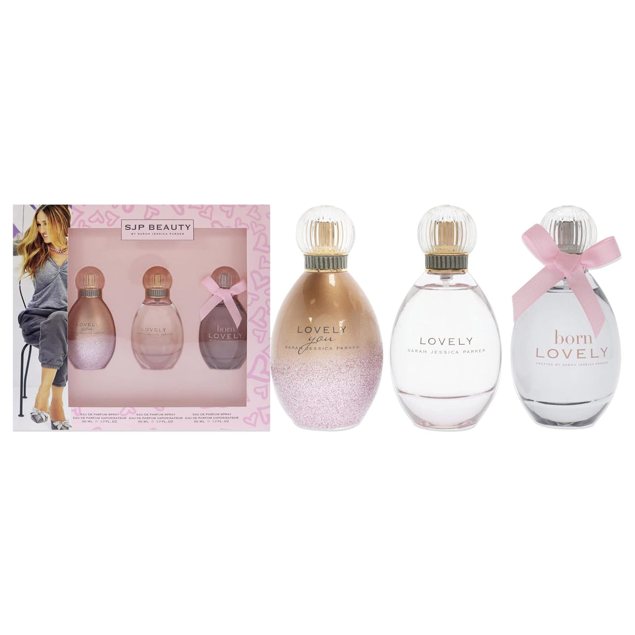 Sarah Jessica Parker Lovely 3 Pc Gift Set | 1.7oz EDP Sprays | Zipmar