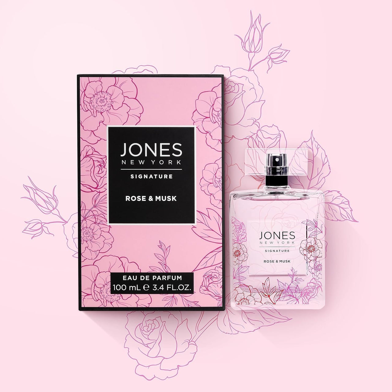 Jones New York Rose & Musk Eau De Parfum | Floral Musk Scent | 3.4 fl oz | Zipmar