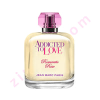 Thumbnail for Perfume bottle labeled 'Addicted to Love Romantic Rose' by Jean Marc Paris on a white background