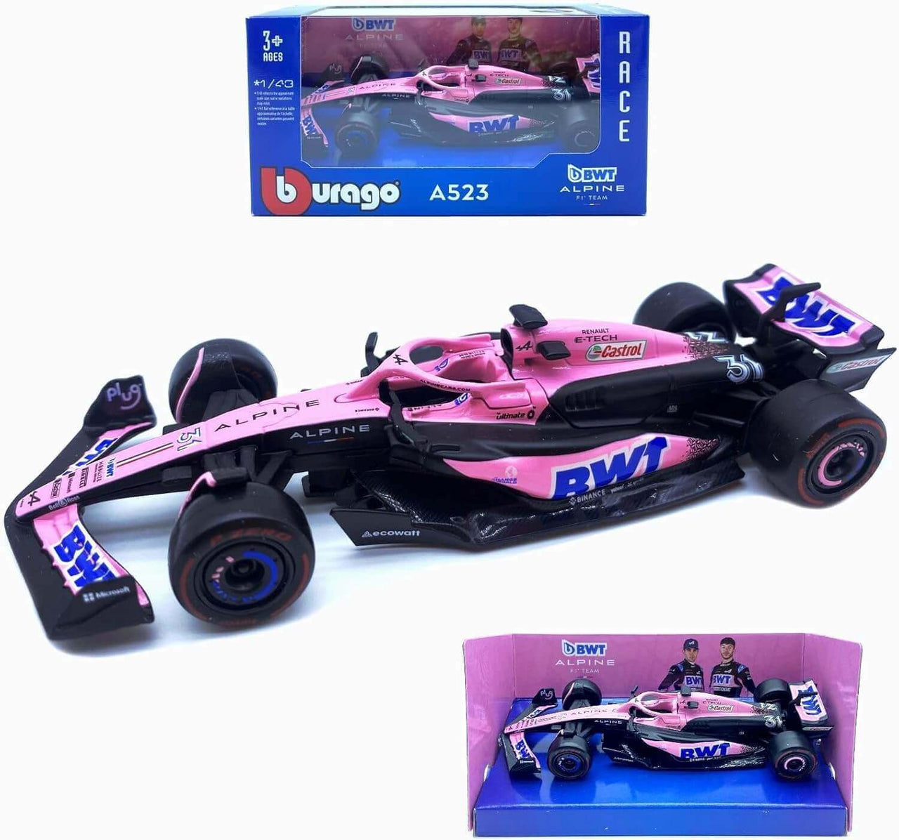 Oder Bburago F1 A523 Pink Die Cast Car in USA | Toy Cars for Kids | Zipmar