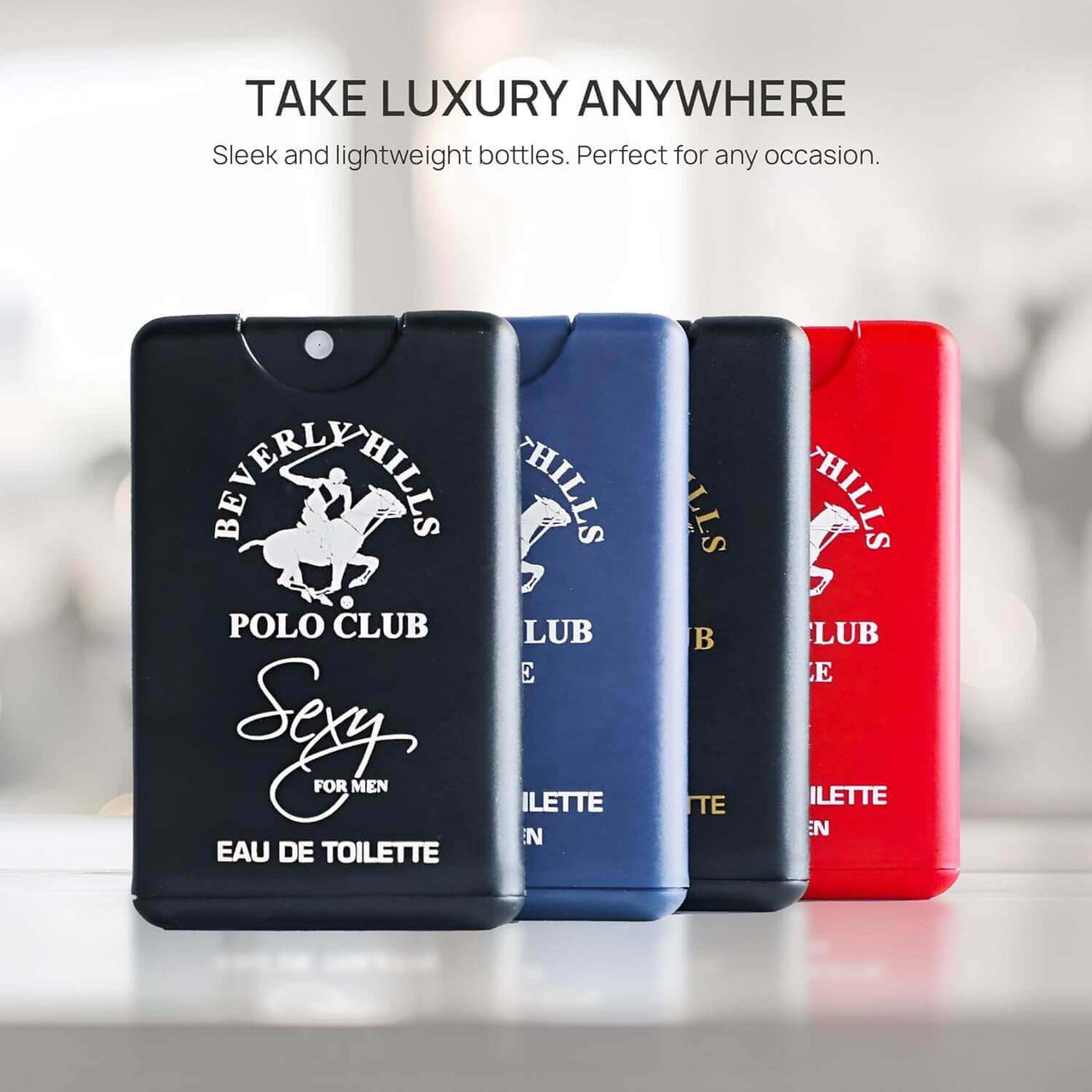 Beverly Hills Polo Club 4PC Pocket Cologne Gift Set | Classic, Sexy, Blaze, Blue | Zipmar