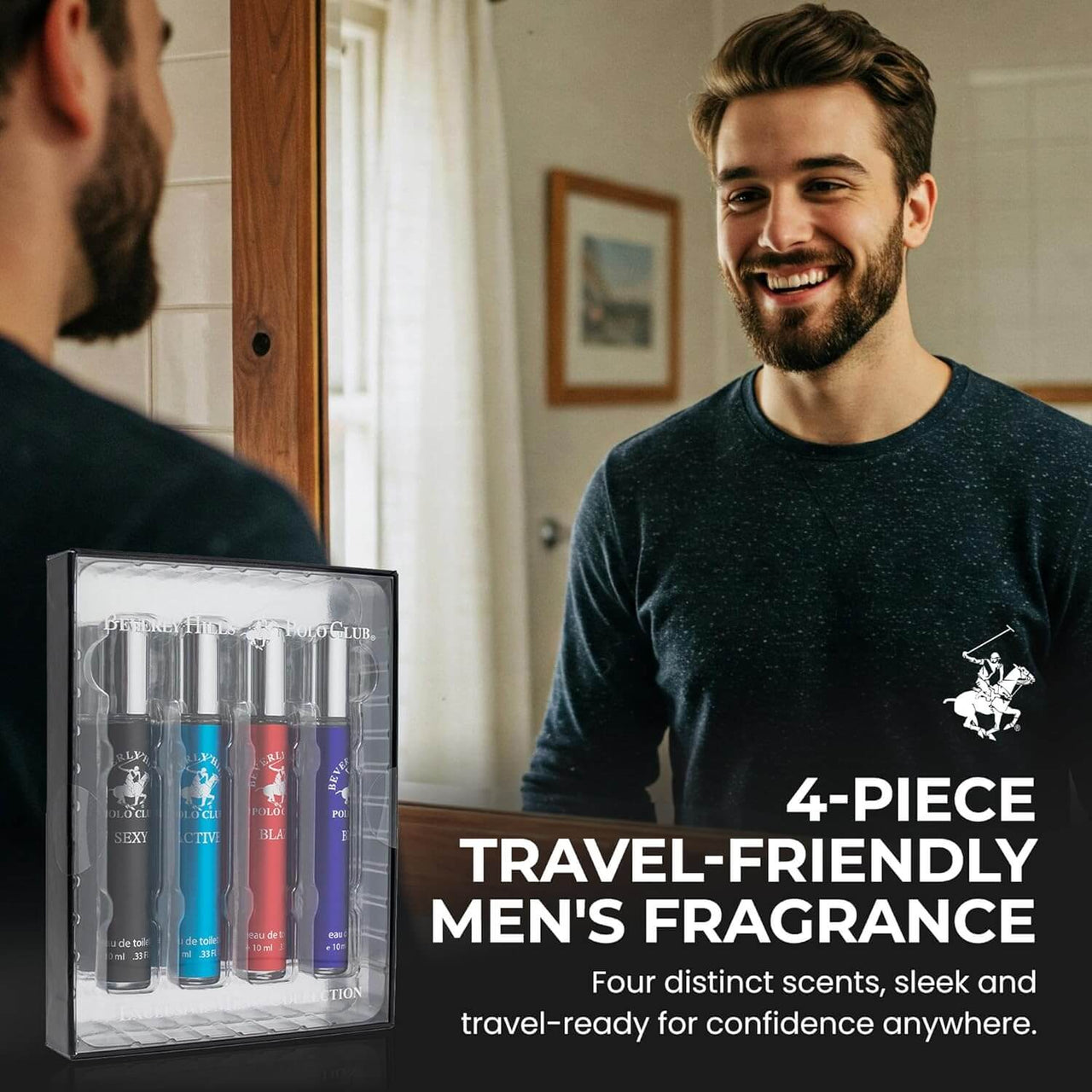 Beverly Hills Polo Club EDT Pen Spray Set | 4x10ml Cologne for Men | Zipmar