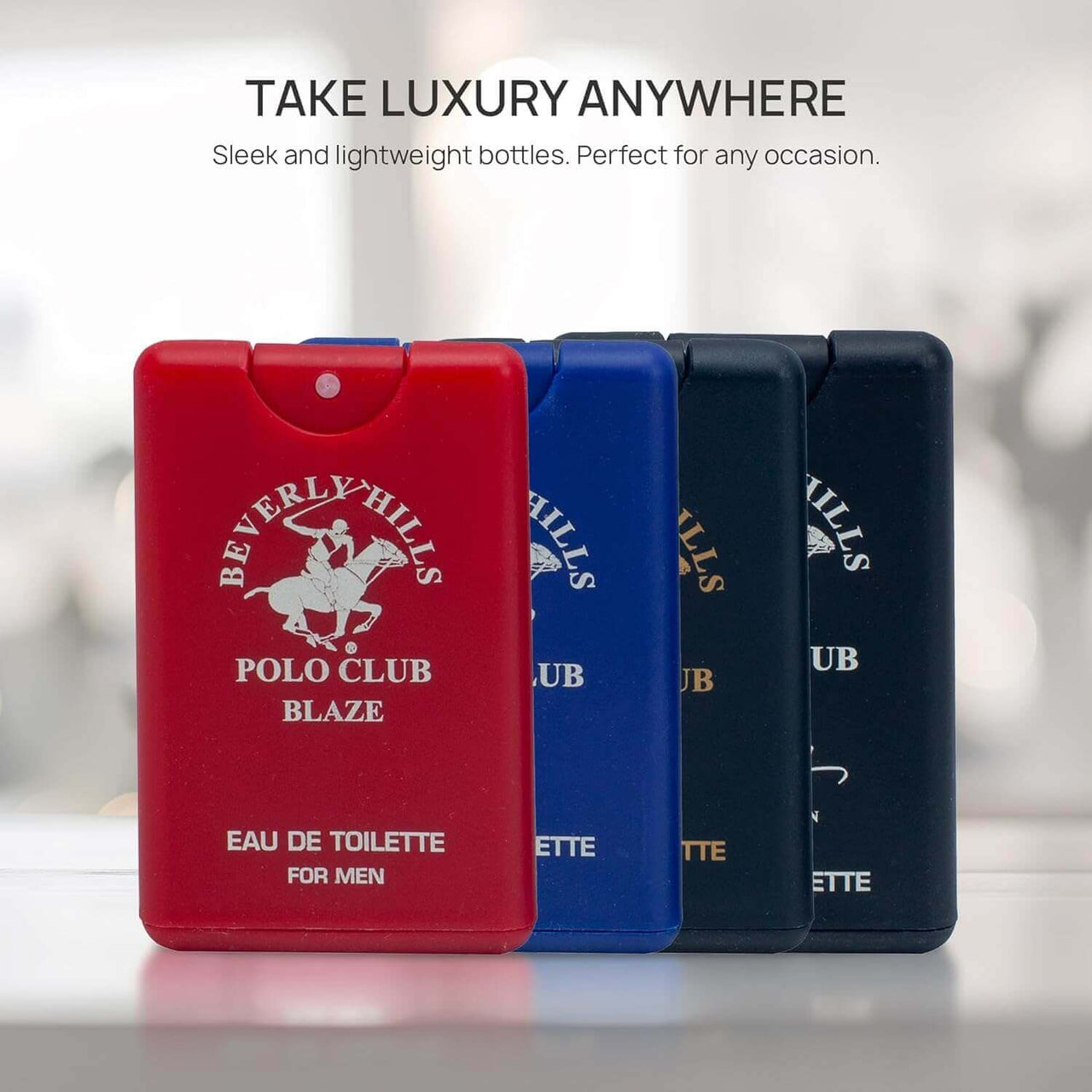 Beverly Hills Polo Club Men’s Pocket Spray 4PC Set | Blaze, Classic, Blue, Sexy | Zipmar