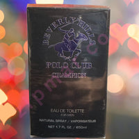 Thumbnail for Beverly Hills Polo Club Champion eau de toilette packaging with a colorful blurred background