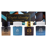 Thumbnail for Zipmar English Laundry Herringbone Collection 4pc Travel Spray for Men | Armour, Oxford Bleu, Crown, Throne | 0.68 oz Fragrance Gift Set