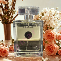 Thumbnail for FEMME perfume 3.4oz by Marc Saint Jean clear rectangular bottle notes