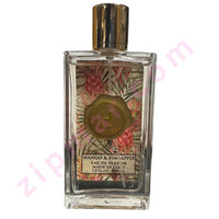 Thumbnail for Perfume bottle with floral design and gold cap on a white background