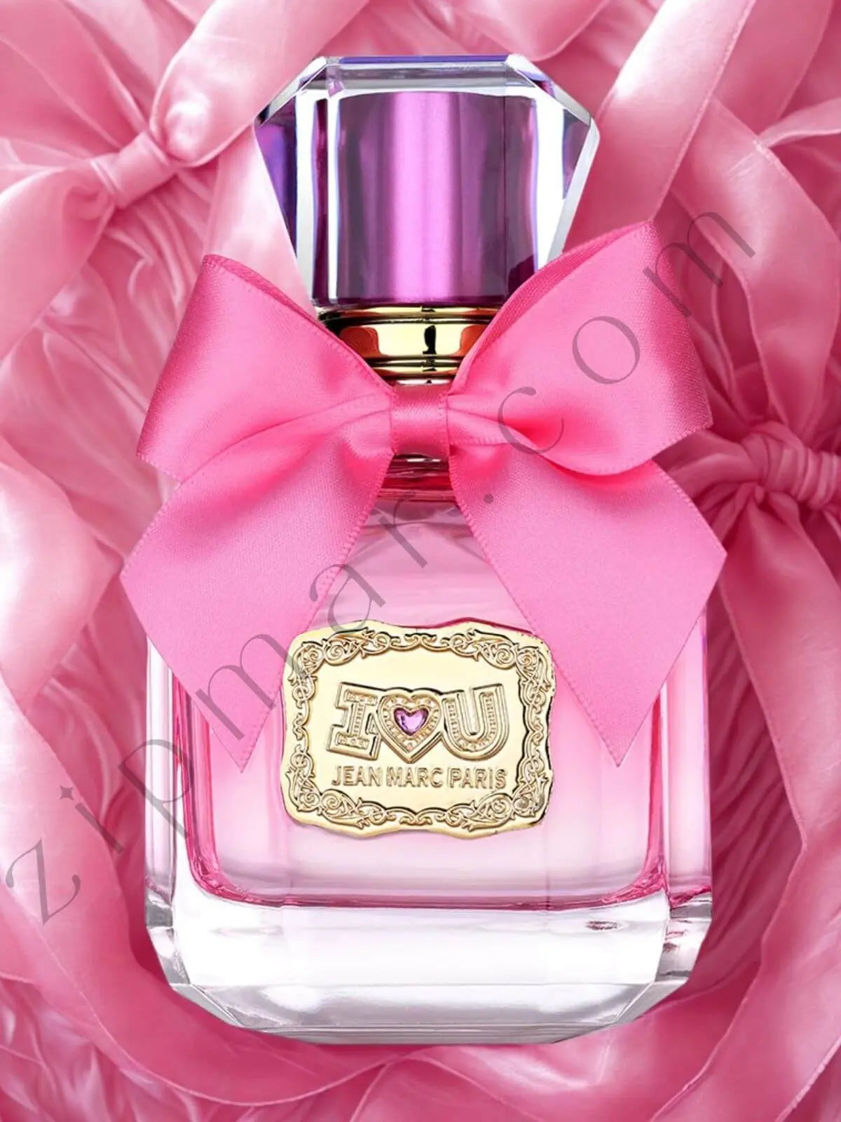 Jean Marc Paris I Love You EDP pink glass fragrance with jewel cap