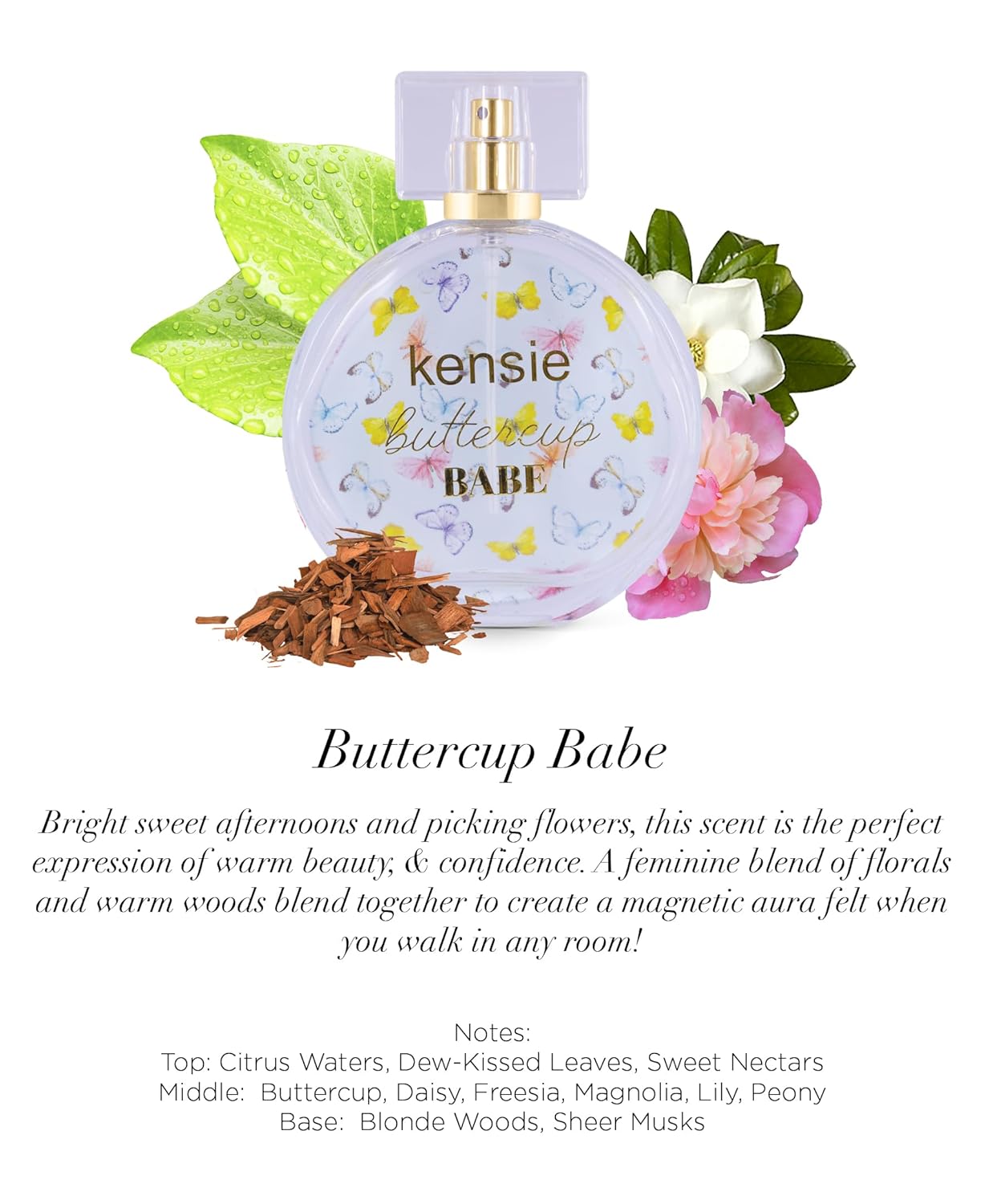 Kenzie Buttercup Babe Gift Set | 3.4 oz Floral Woody Scent | Zipmar