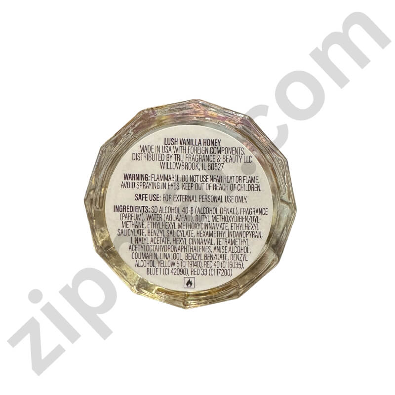 Round container with label on a white background