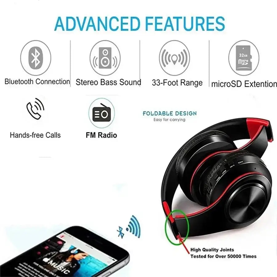 Wireless Bluetooth Headphones | Noise Cancelling Headset with Mic | Zipmar