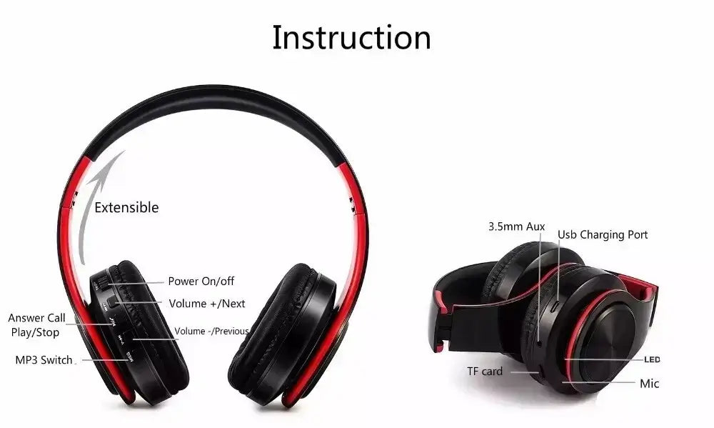 Wireless Bluetooth Headphones | Noise Cancelling Headset with Mic | Zipmar