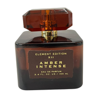 Thumbnail for Close up of the label on the Tru Fragrance Element Edition XII Amber Intense Eau De Parfum bottle.