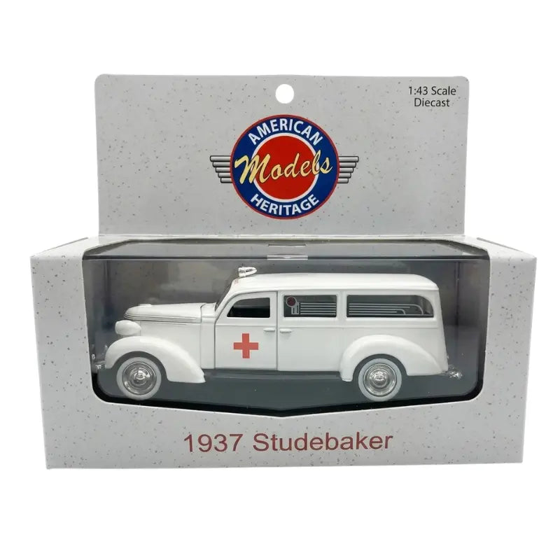 American Heritage Models 1937 Studebaker Ambulance white 1:43 diecast in original box