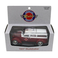 Thumbnail for American Heritage Models 1937 Studebaker Ambulance red white City Fire Dept 1:43 diecast in box