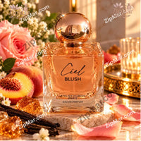 Thumbnail for Atelier Dubois Paris Ciel Blush Eau de Parfum 3.4 fl oz bottle displayed with rose petals and peach slices
