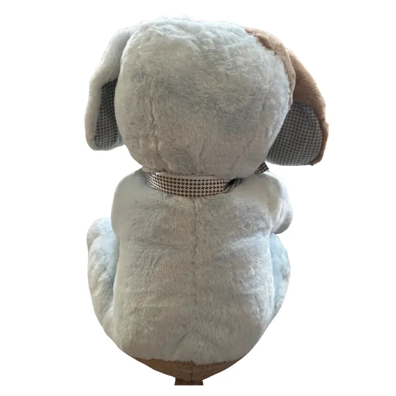 Barrington Baby Collection blue puppy plush back view showing ears and bow tie