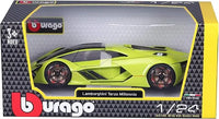 Thumbnail for Retail packaging for the Bburago 1:24 scale Lamborghini Terzo Millennio showing the Bburago logo and 3+ ages warning.