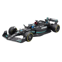 Thumbnail for Front three-quarter view of the 1:24 scale Bburago Mercedes-AMG F1 W14 George Russell diecast car.