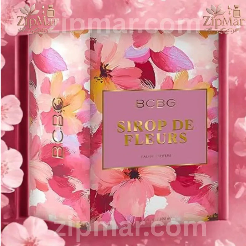 Front view of retail packaging for BCBG Sirop De Fleurs Eau De Parfum 3.4 fl oz