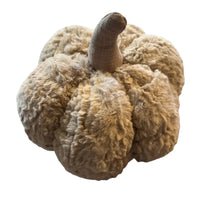 Thumbnail for Beige faux fur plush pumpkin decorative pillow top view