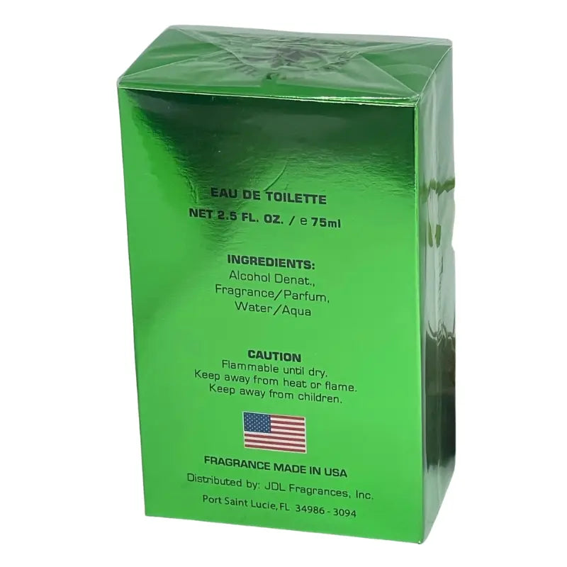 Back of the Beverly Hills Polo Club Bold Eau de Toilette 3.4 oz Men’s Cologne box, listing ingredients and product information.
