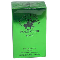 Thumbnail for Beverly Hills Polo Club Bold Eau de Toilette 3.4 oz Men’s Cologne in its green metallic box, showing the top details and text.