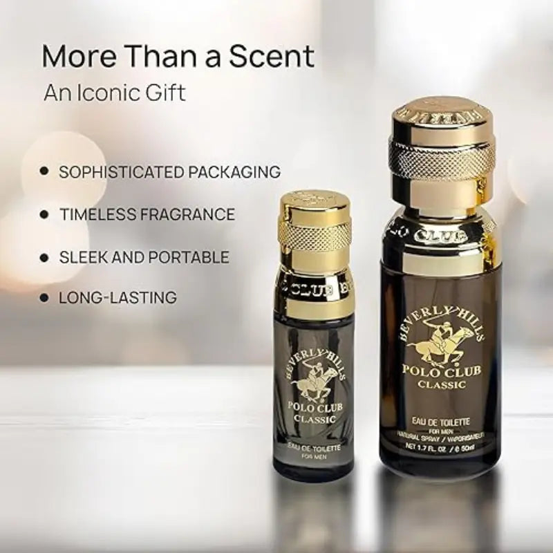 Beverly Hills Polo Club Classic Men's 2-piece fragrance gift set with 1.7 oz bottle and 0.5 oz travel spray.