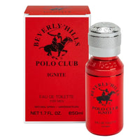 Thumbnail for Beverly Hills Polo Club Ignite Eau de Toilette 3.4 oz men’s cologne bottle shown next to its red branded box.