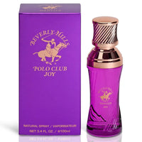 Thumbnail for Beverly Hills Polo Club Joy Eau de Toilette 3.4 oz women's perfume bottle and purple display box.
