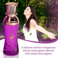 Thumbnail for woman enjoying the fresh, vibrant scent of Beverly Hills Polo Club Joy perfume.