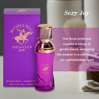 Thumbnail for Beverly Hills Polo Club Joy Eau de Toilette on a vanity, describing its comforting yet sophisticated aura.