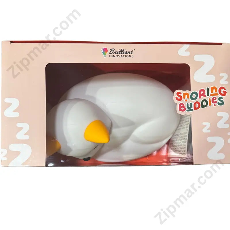 Snoring Buddies sleeping fox sound machine in retail box showing white fox figure with orange ears