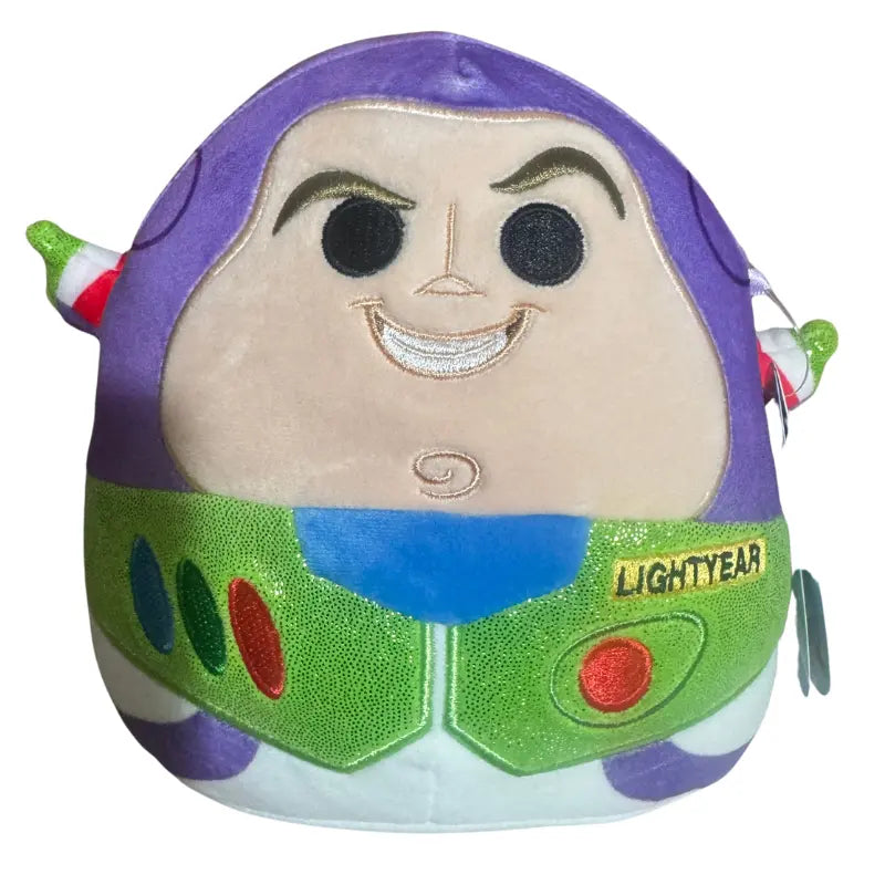 Front view of Buzz Lightyear Squishmallows plush with Space Ranger suit details.