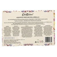 Thumbnail for Cath Kidston Assorted Perfume Rollerballs gift set back showing full ingredient lists Heathcote Ivory branding barcode