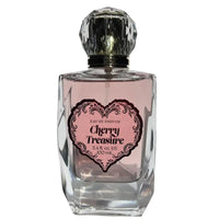 Thumbnail for Front view of the Cherry Treasure women's perfume bottle featuring the red heart label and jewel-like cap.