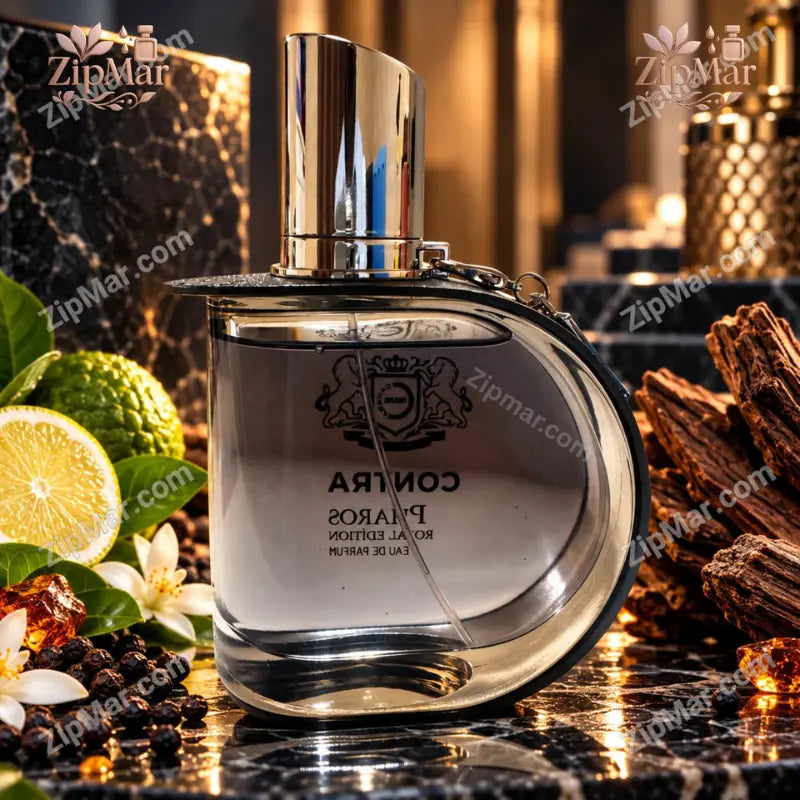 Contra Pharos Royal Edition Eau de Parfum bottle with the lion crest and a silver cap