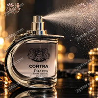 Thumbnail for Contra Pharos Royal Edition Eau de Parfum bottle spraying a fine mist