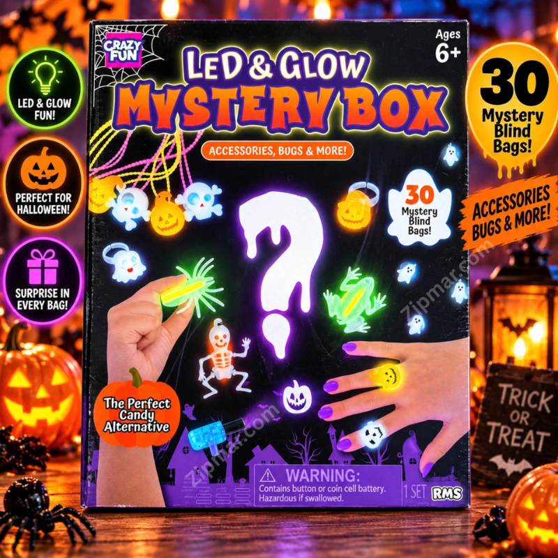 Crazy Fun LED and Glow Mystery Box Halloween edition front cover packaging alternate file
