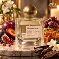 Thumbnail for Front view of Curations By The Good Scent Caramel Date Eau De Parfum glass bottle