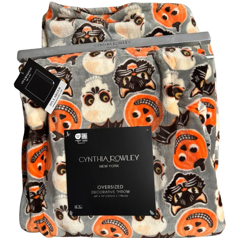 Cynthia Rowley Halloween oversized throw blanket on hanger with retail tags