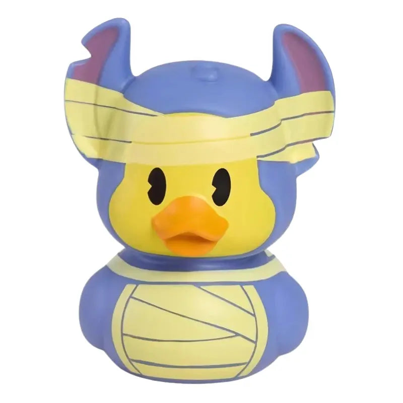 Close-up front view of Mummy Stitch duck figure from Disney Duckalooz Halloween set