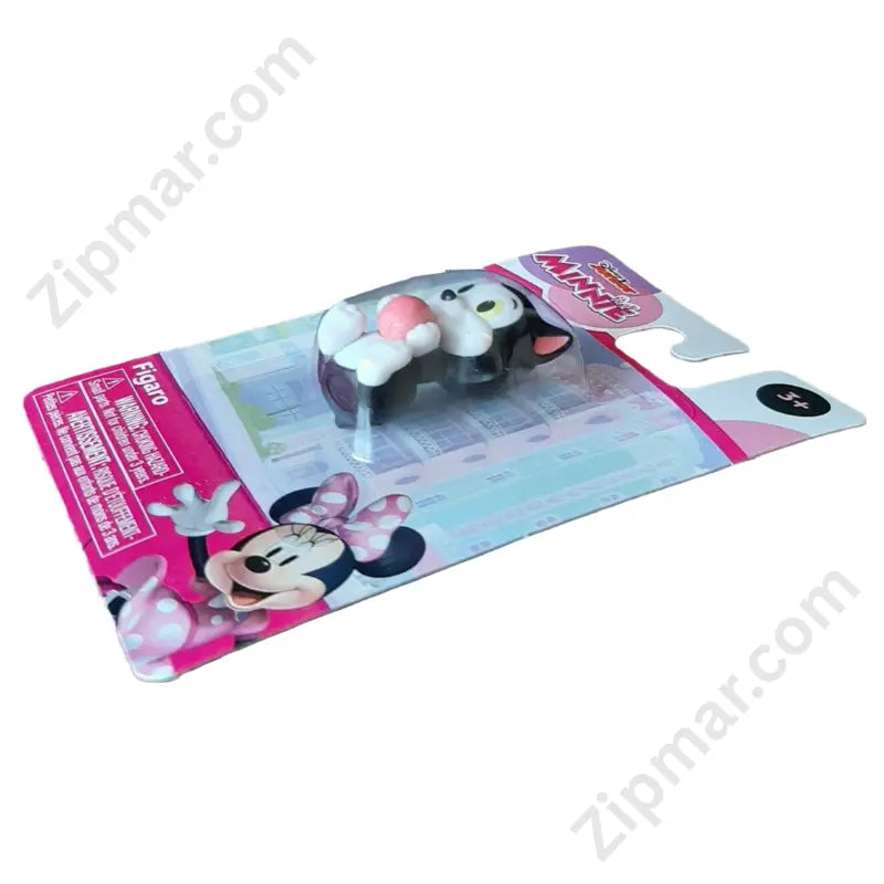 Disney Junior Minnie Figaro kitten mini vinyl figure on blister card angled view