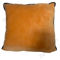 Thumbnail for Disney Mickey Mouse and Minnie Mouse Halloween throw pillow solid orange velvet reverse side with black piping trim