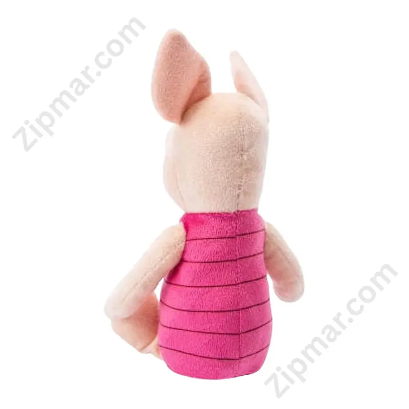 Disney Piglet plush stuffed animal back view showing pink ribbed body and ear detail