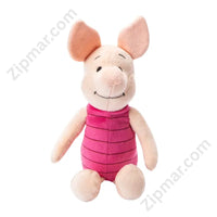 Thumbnail for Disney Piglet plush stuffed animal seated in pink ribbed top, clean front view