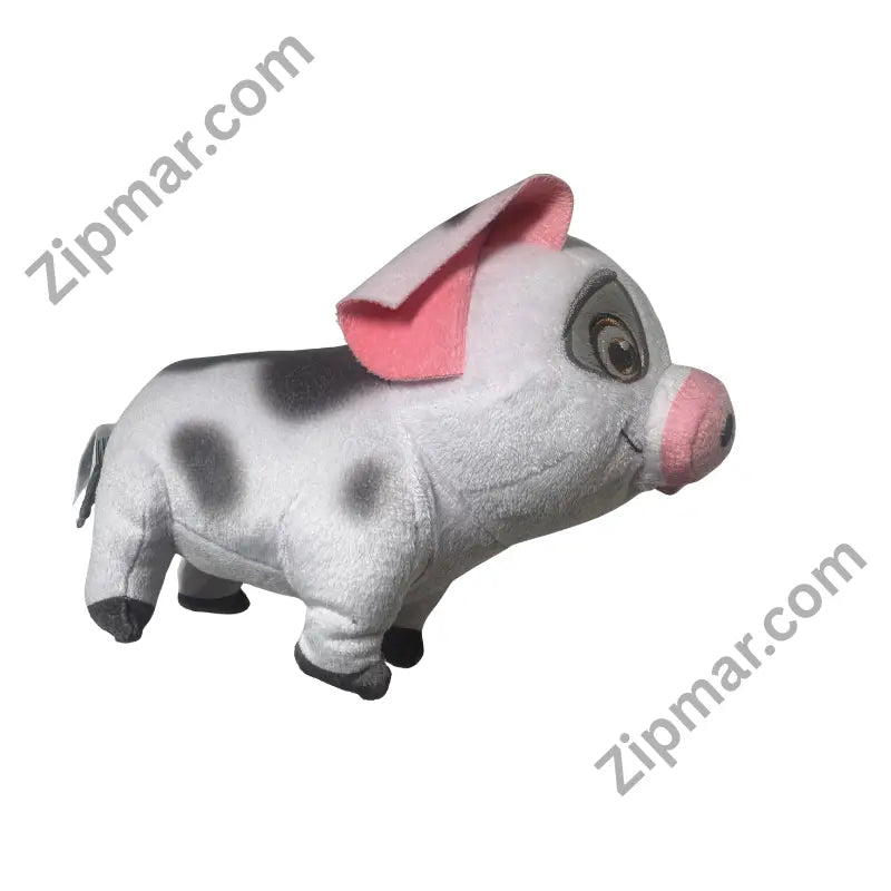 Disney Princess Pua plush from Moana right side view with dark spots and floppy pink ear”